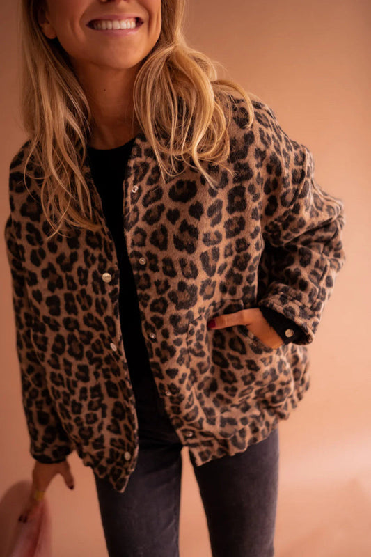 Daisy | Leopard Print Bomber Jacket